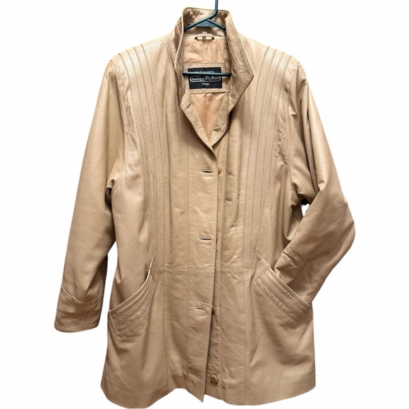 Buttery Soft Light Tan Leather Coat - Picture 6 of 12